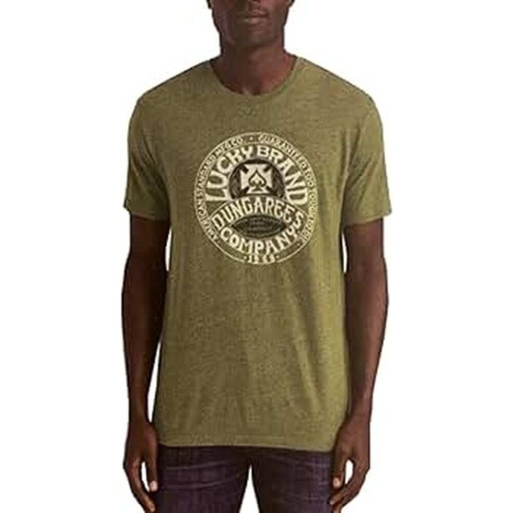 New W/Tags Lucky Brand Short Sleeve Dungarees Green Cotton T-Shirt M